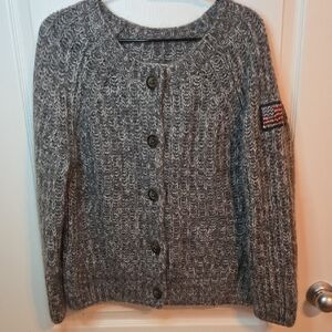 True Religion Charcoal Button-Up Cardigan